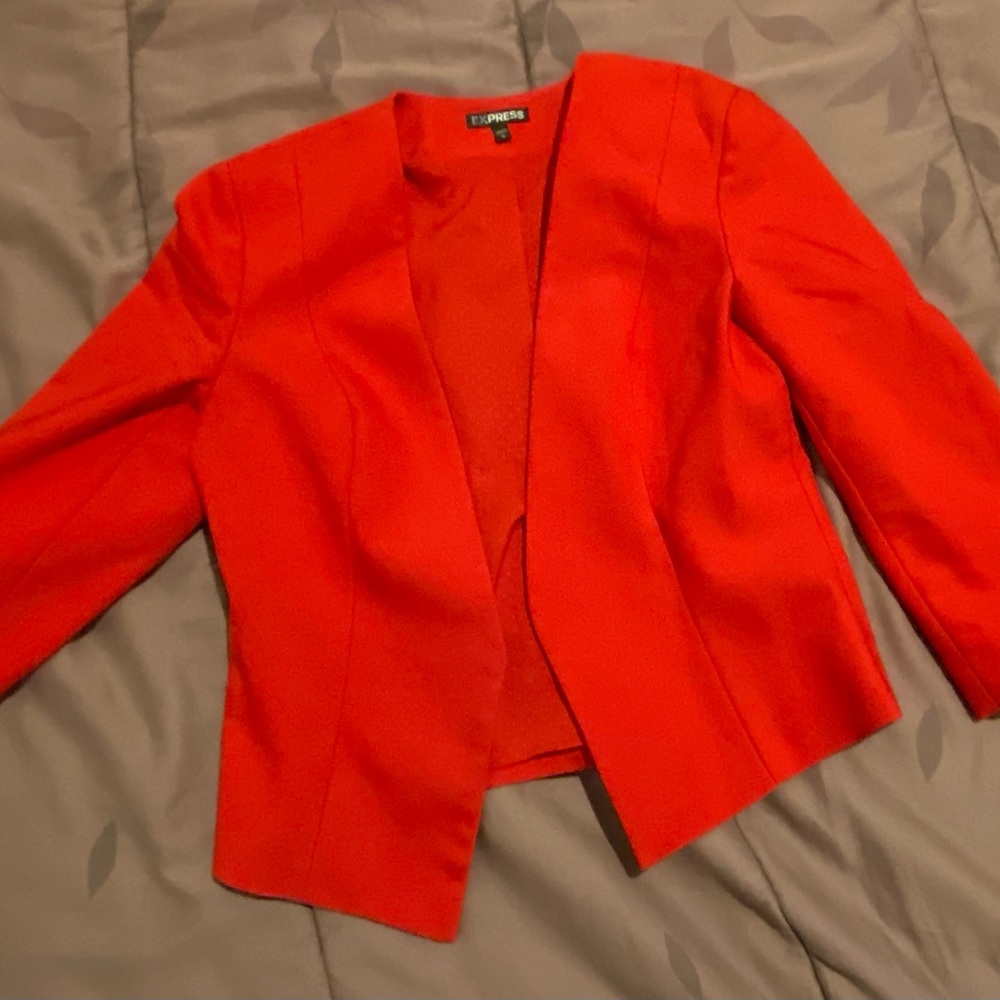 Women’s red business suit jacket by Express - size 10